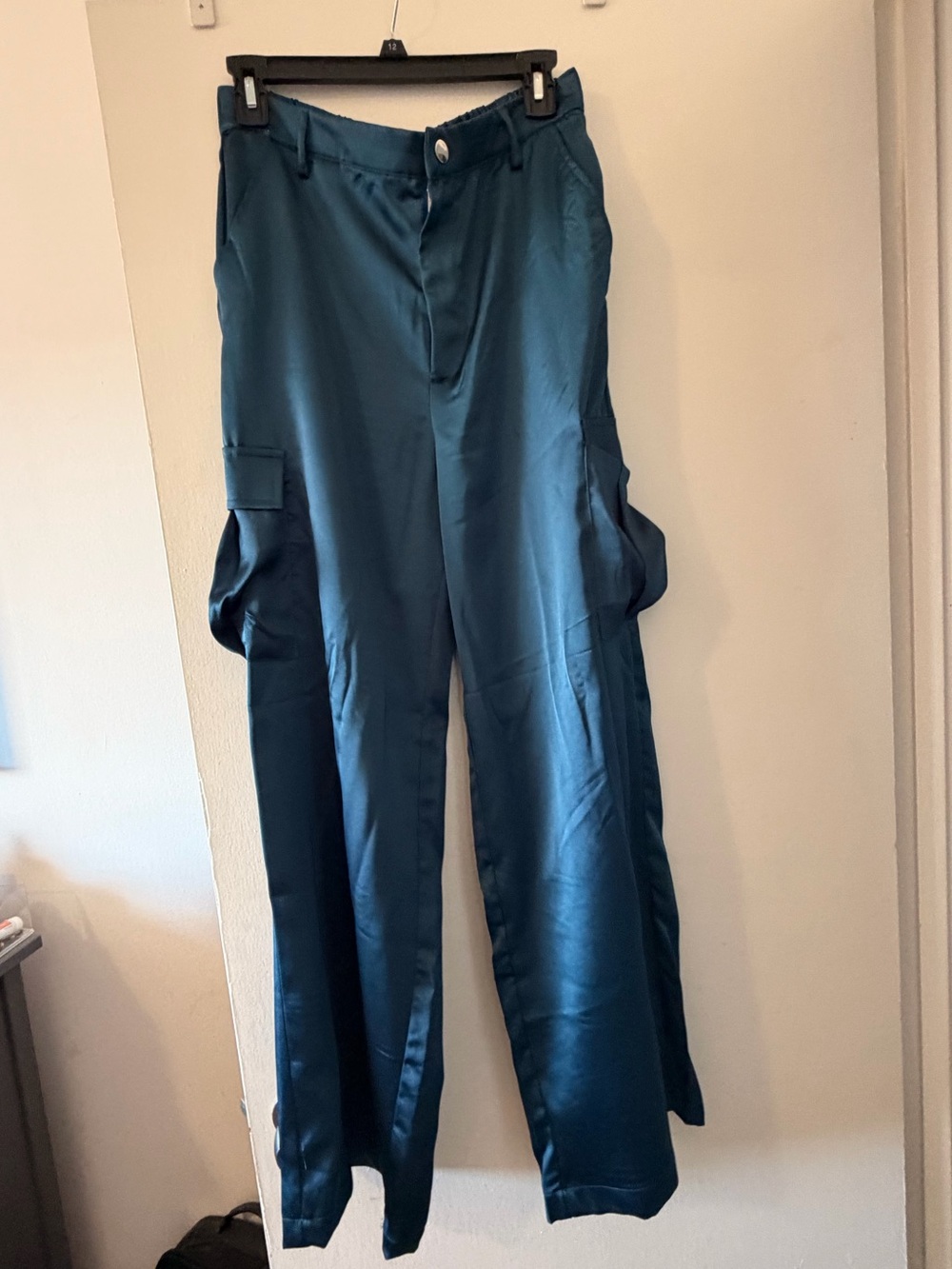 Blue Satin Cargo Pants GLG Label